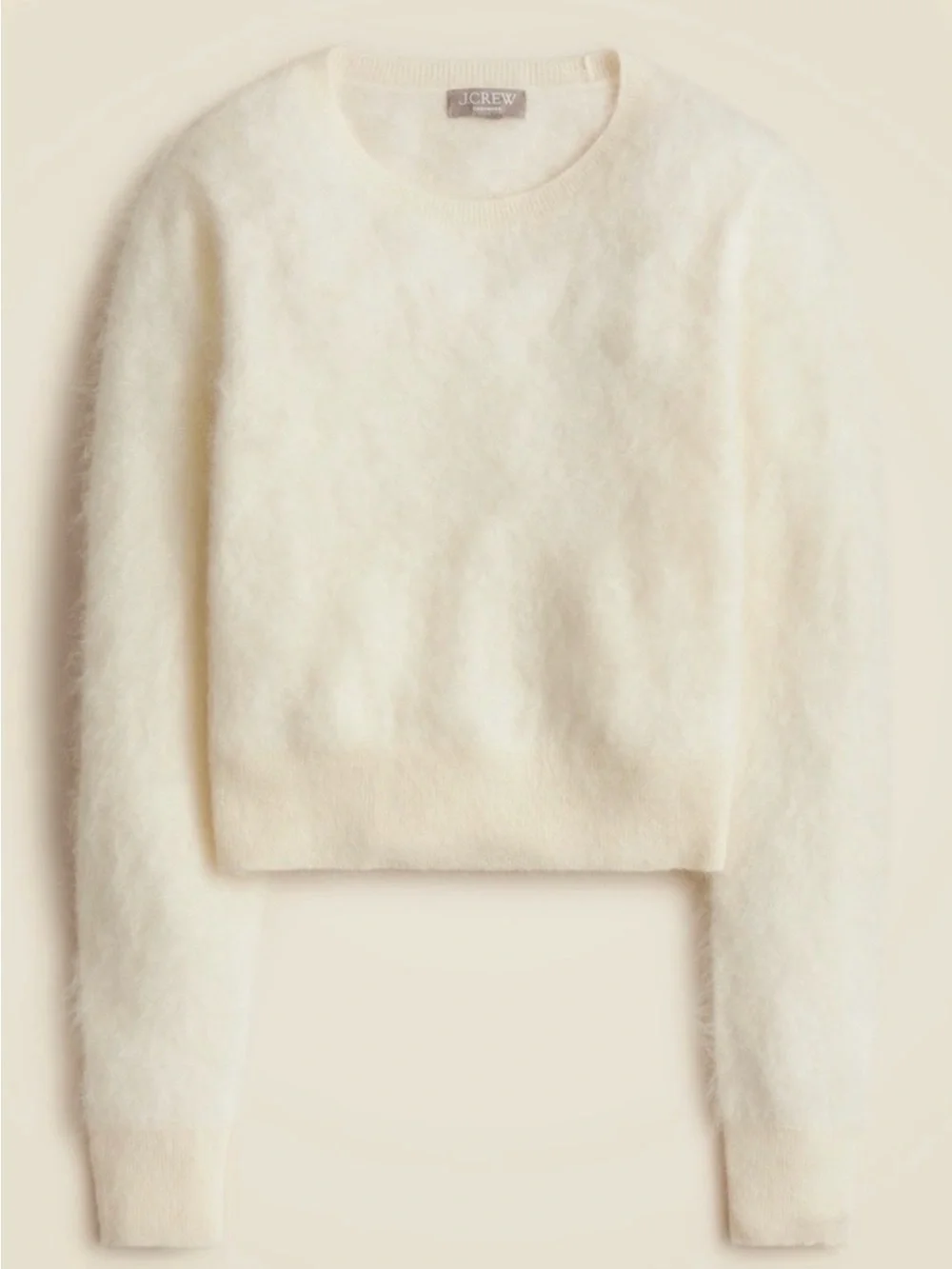 J. Crew Cream brushed 100% cashmere Sweater